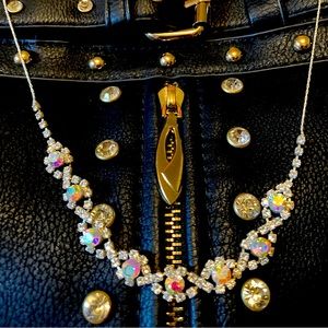 Necklace, Faux Crystal Stones, length is 9”